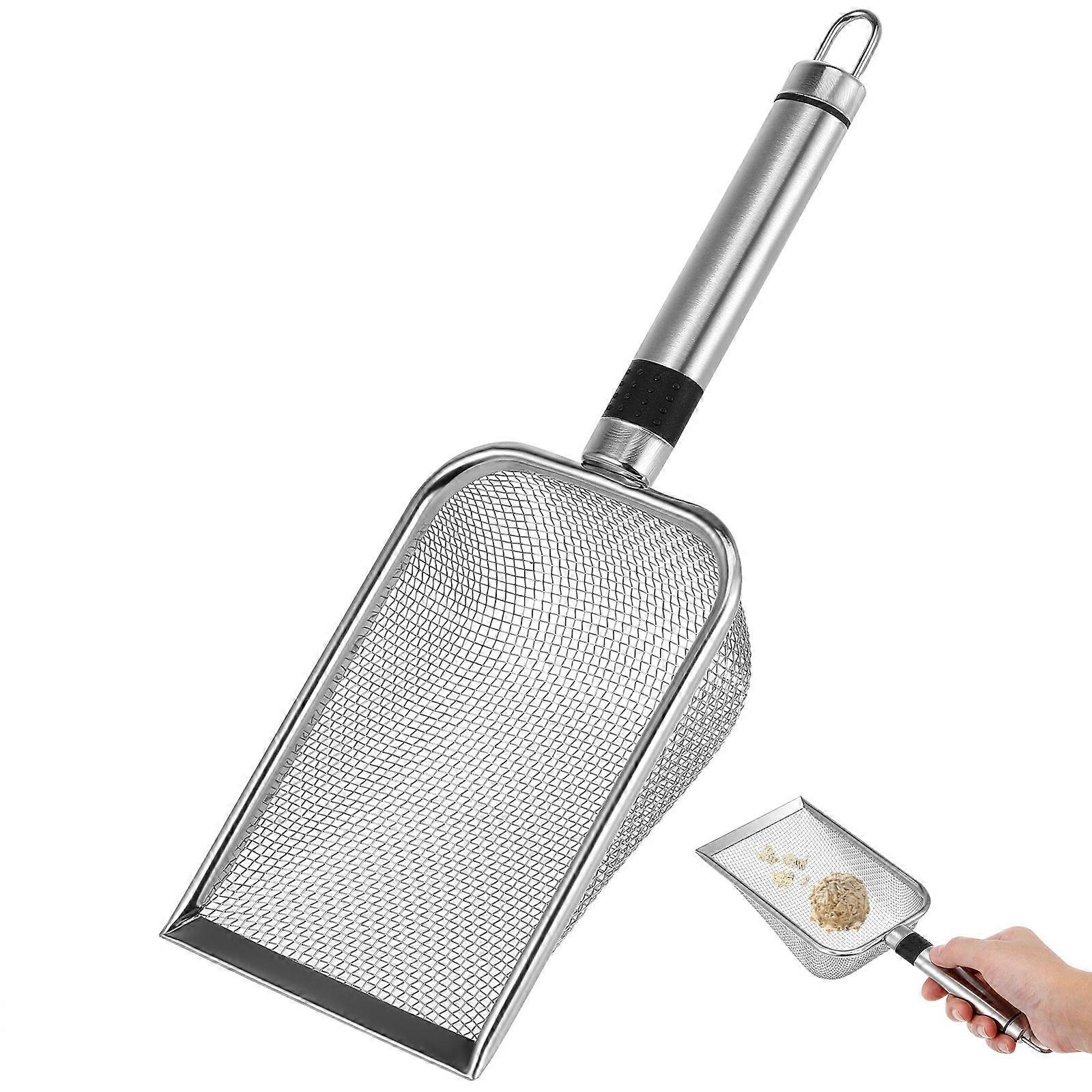 2Pcs Cat Litter Scoop Rectangular Silver For Kitten Pet Owners Sifting