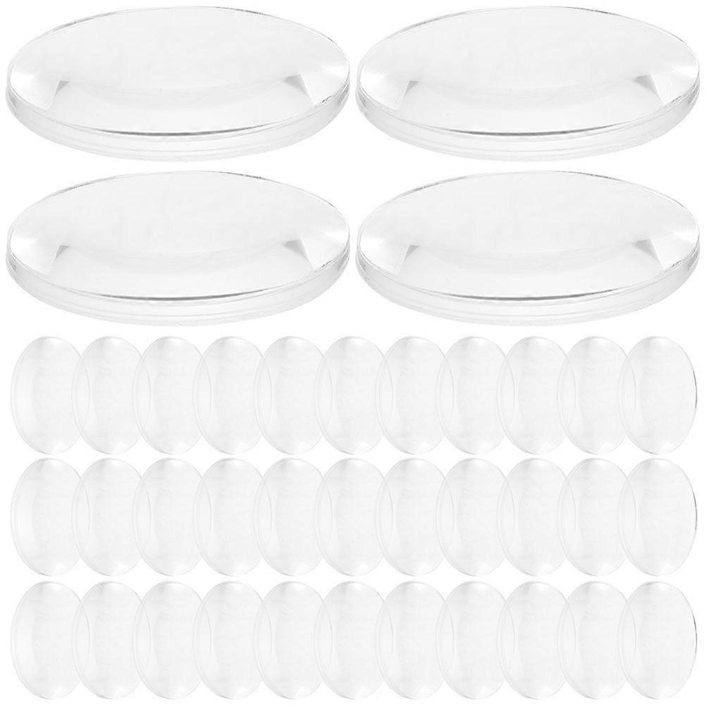 50pcs Transparent Convex Lens Optical Lens Basic Physics Teaching Lens Experiment Learning Tools