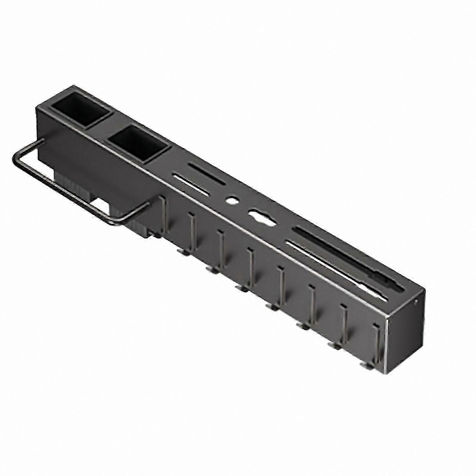 8-Hook Wall-Mounted Knife Organizer with Cloth Rod - 50cm Size Easy Installation Solution