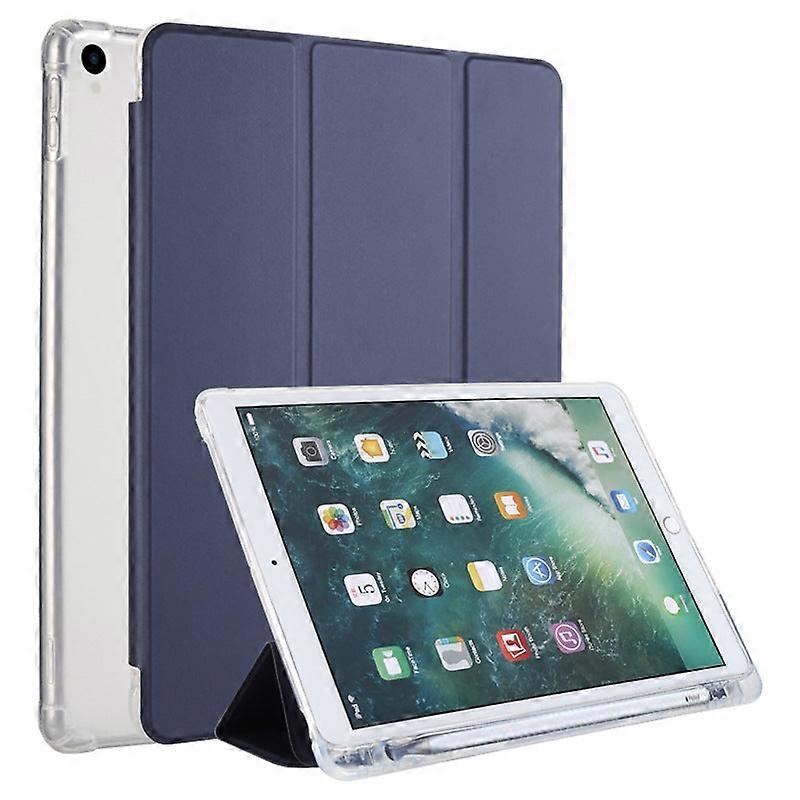 Capa para iPad Mini 6/mini 7 de 8,3 polegadas (2021) em couro azul escuro com base branca