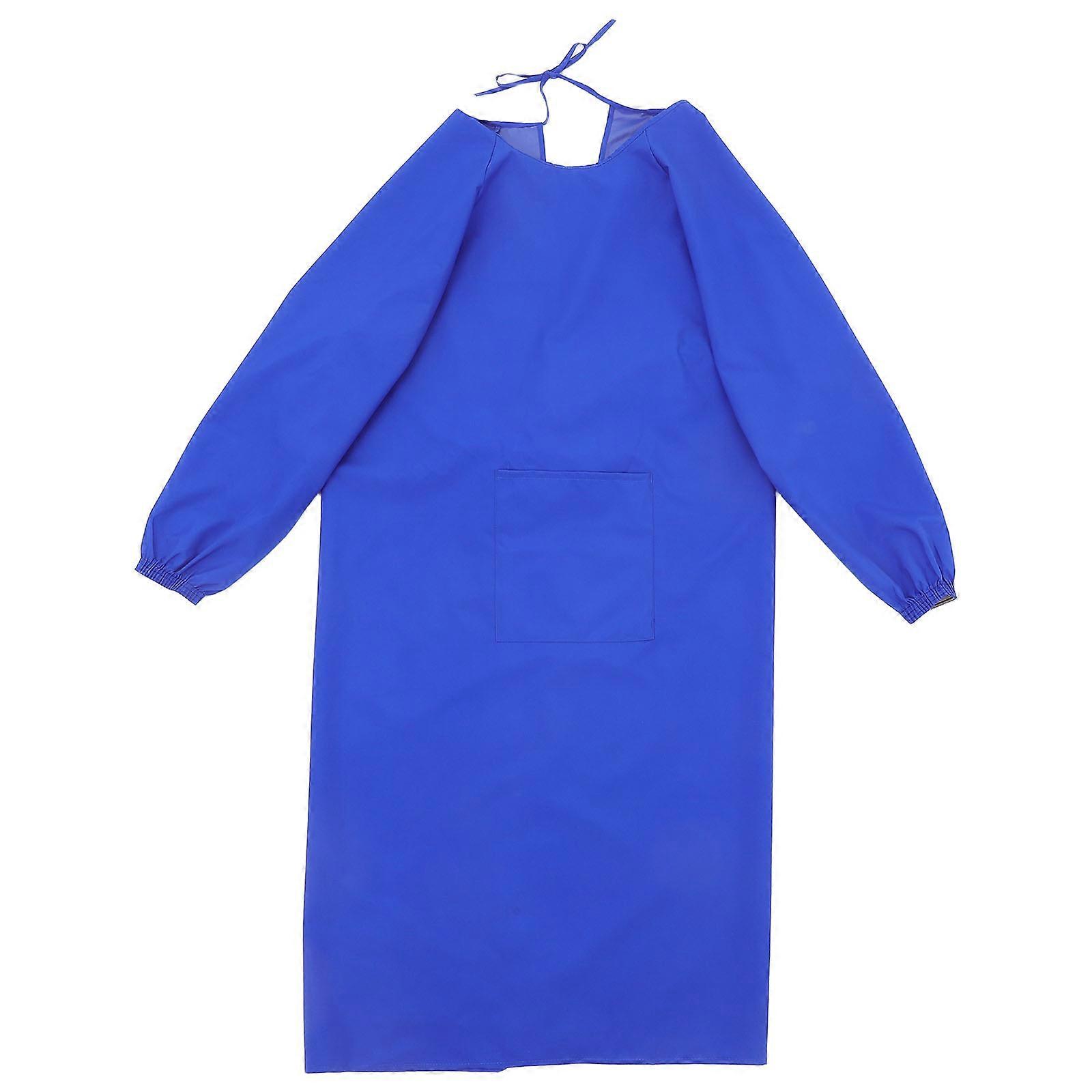 Long Sleeve Waterproof Apron for Cooking Tasks 1 Piece Blue