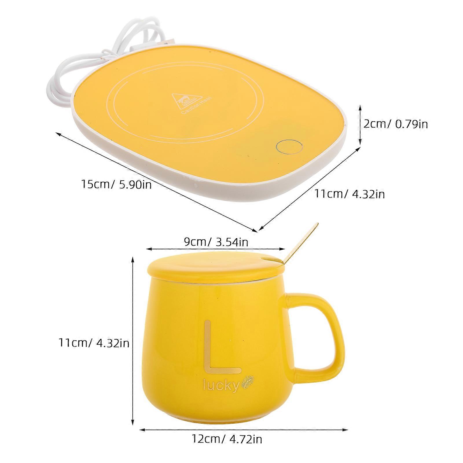USB Powered Constant Temperature Coffee Mug Warmer with Ceramic Cup for Desk Use Set