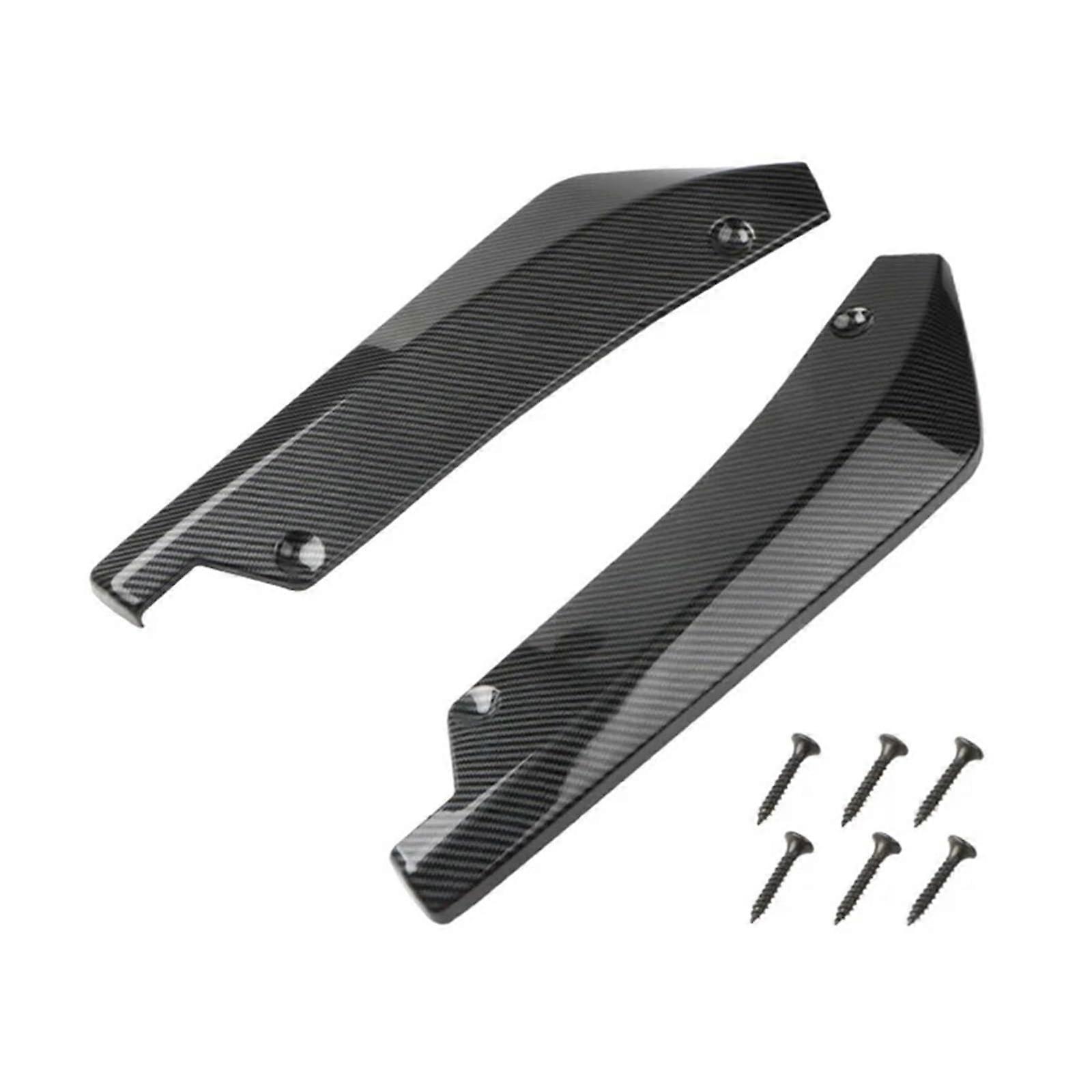 Universal Carbon Fiber Car Spoiler Rear Bumper Diffuser Splitter 2 Piece for Aerodynamic Performance