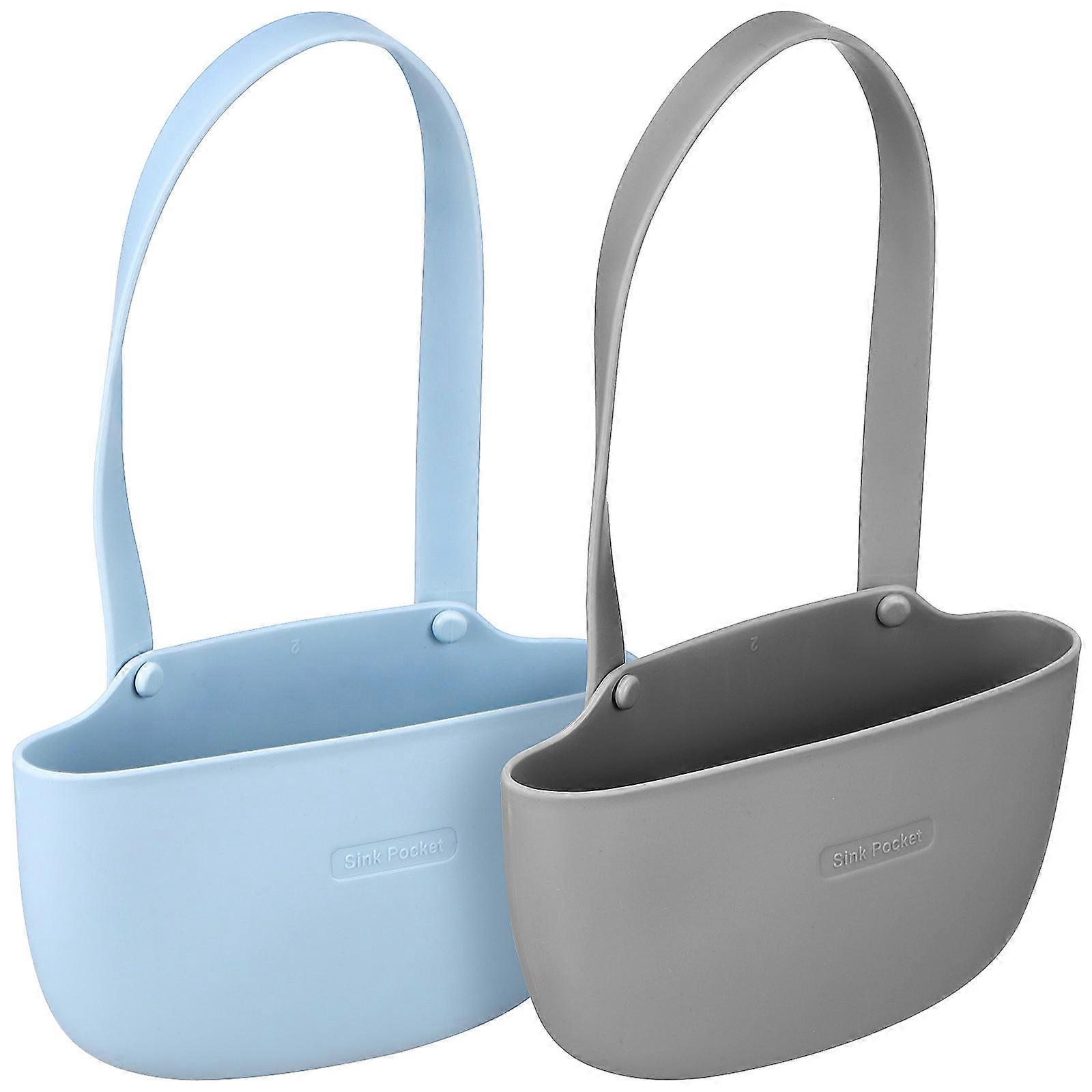 Hanging Sponge Holder Kitchen Organizer 2Pcs Assorted Color Practical Design Space-saving Accessories For Kitchen Use