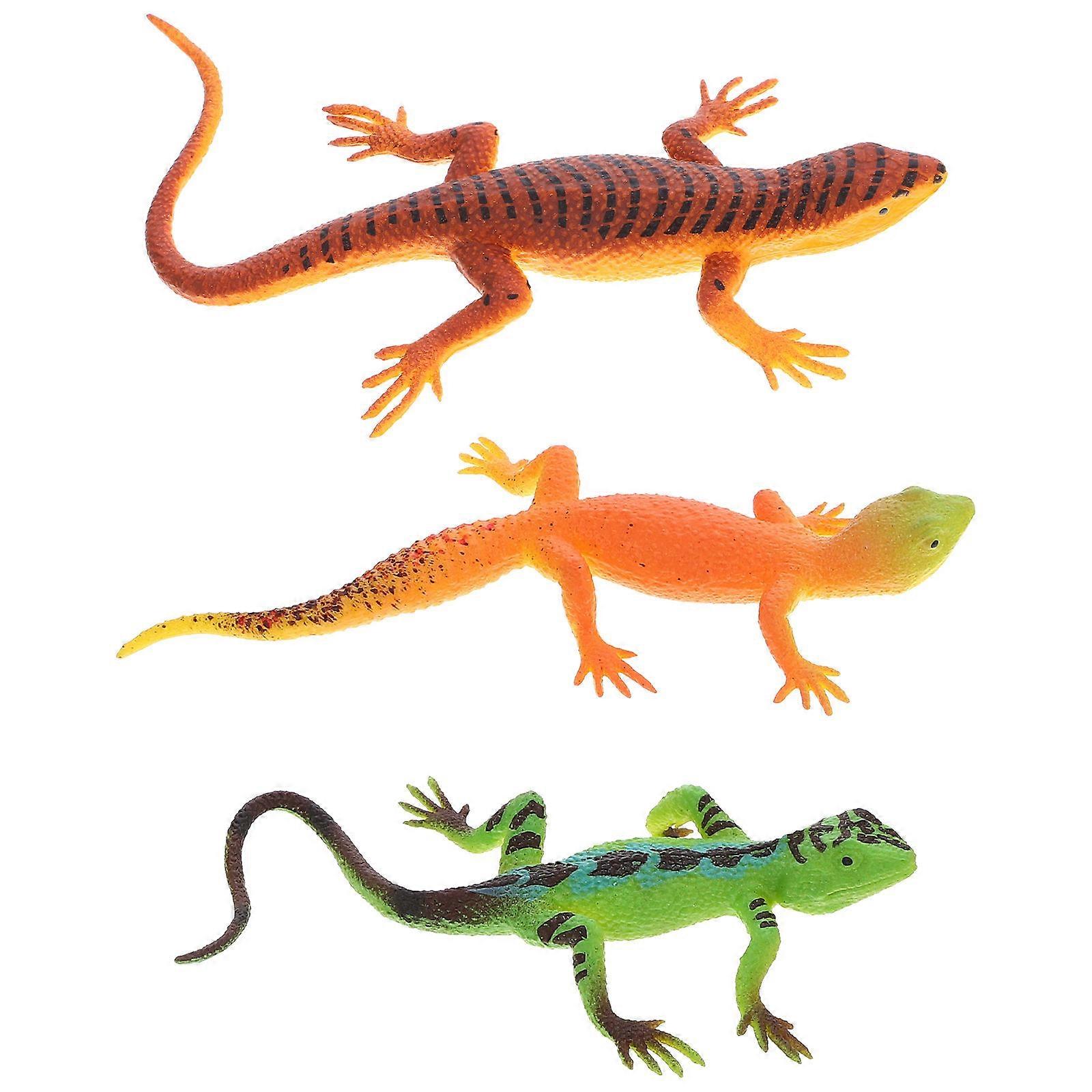 Simulation Lizard Figurine 3Pcs for Educational Reptile Exploration