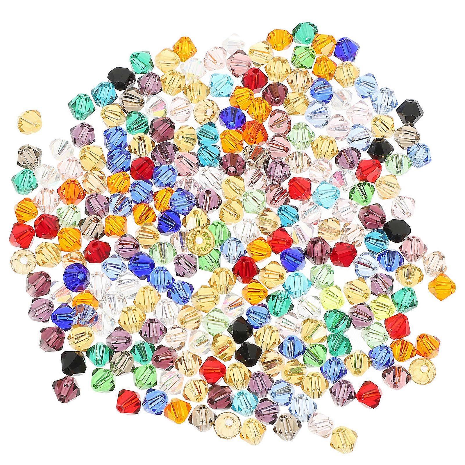 280Pcs Transparent Solid Craft Beads Rhombus Assorted Color for Diy Accessories