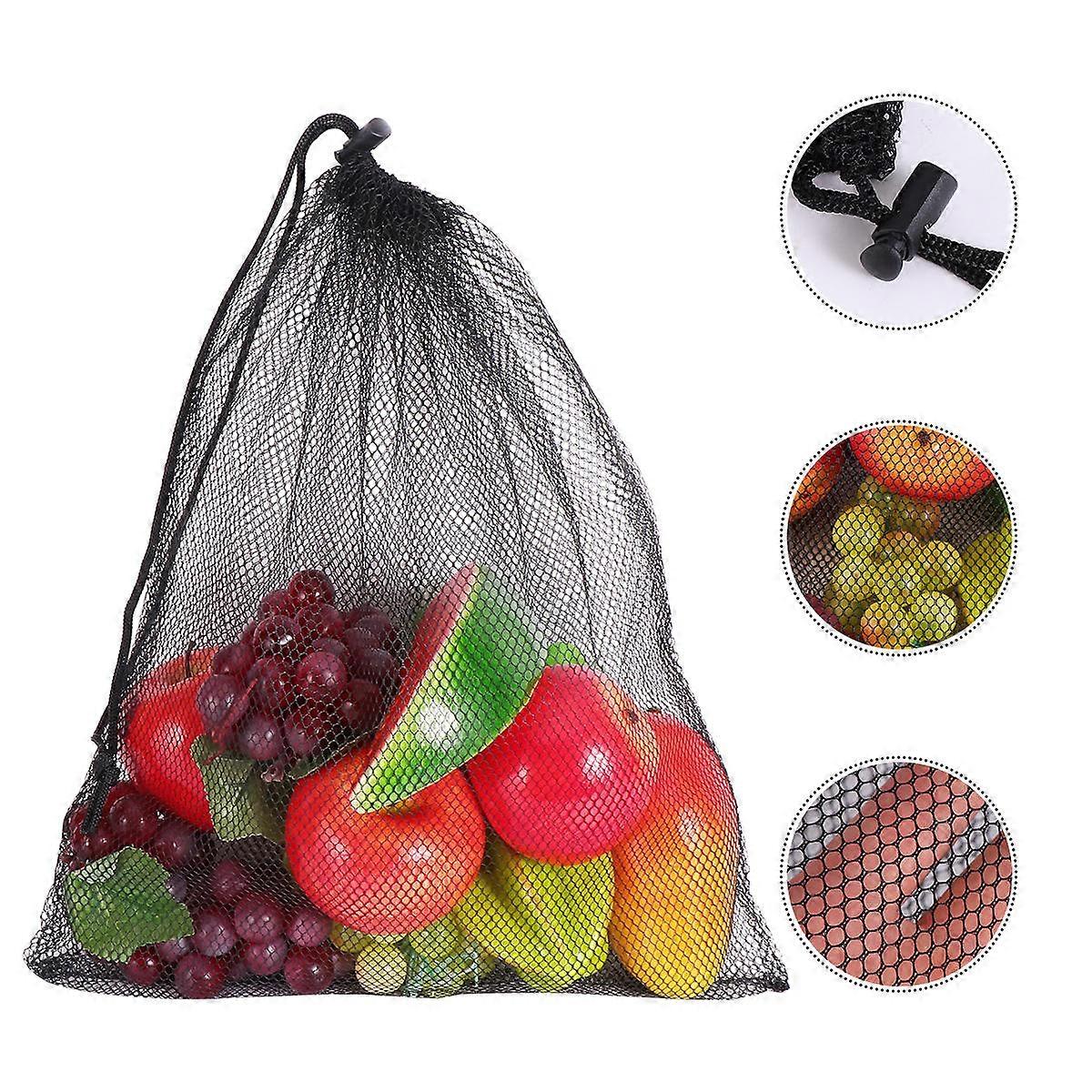 Polyester Mesh Cinch Backpack Drawstring Bag for Shopping 6Pcs Storage