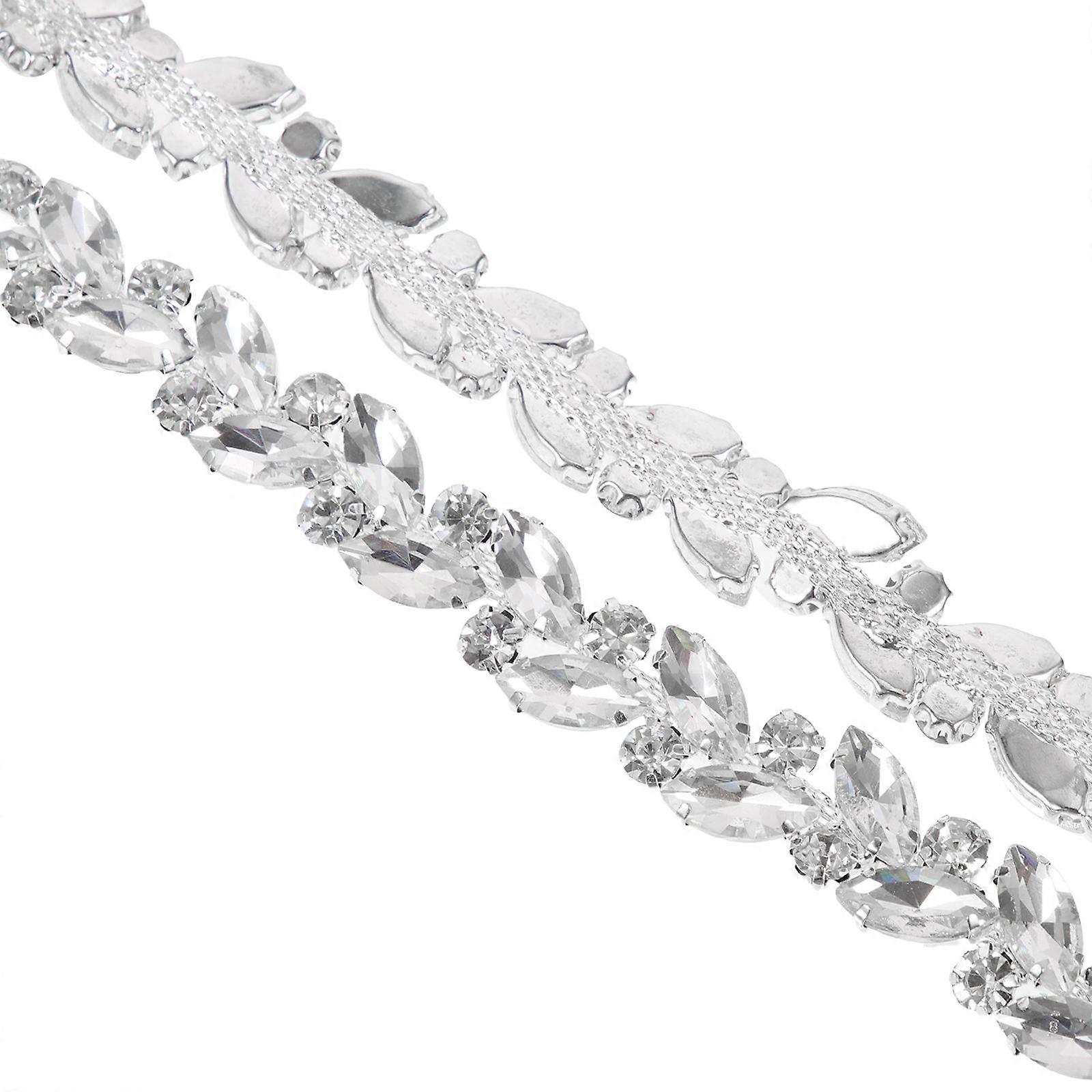 Decorative Rhinestone Chain Trim Crystal Close Chain for DIY 3Pcs