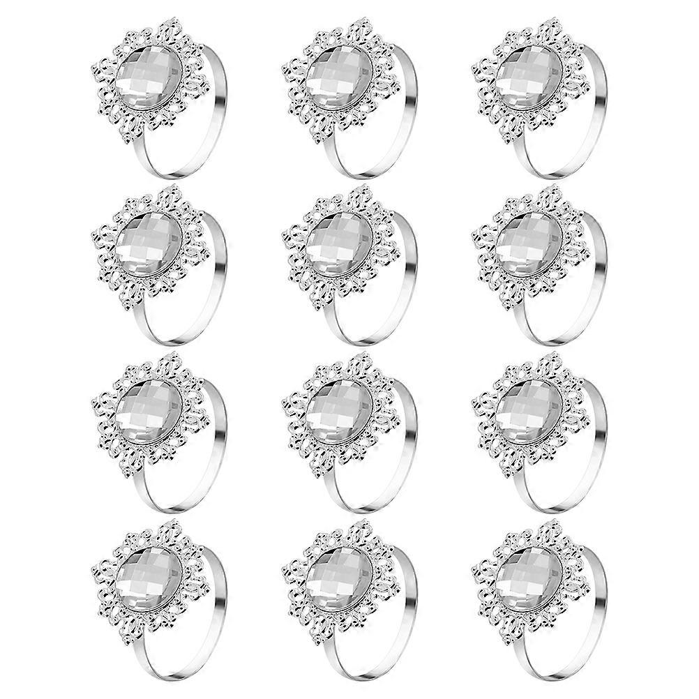Silver Napkin Rings for Dinner Table Decor 7Pcs Set for Wedding