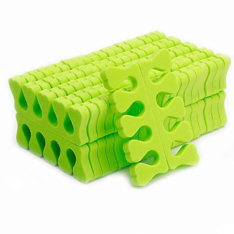 Toe Separators Pedicure Toe Spacers Soft Green Foam 100 Pack for Smudge Nail Polish