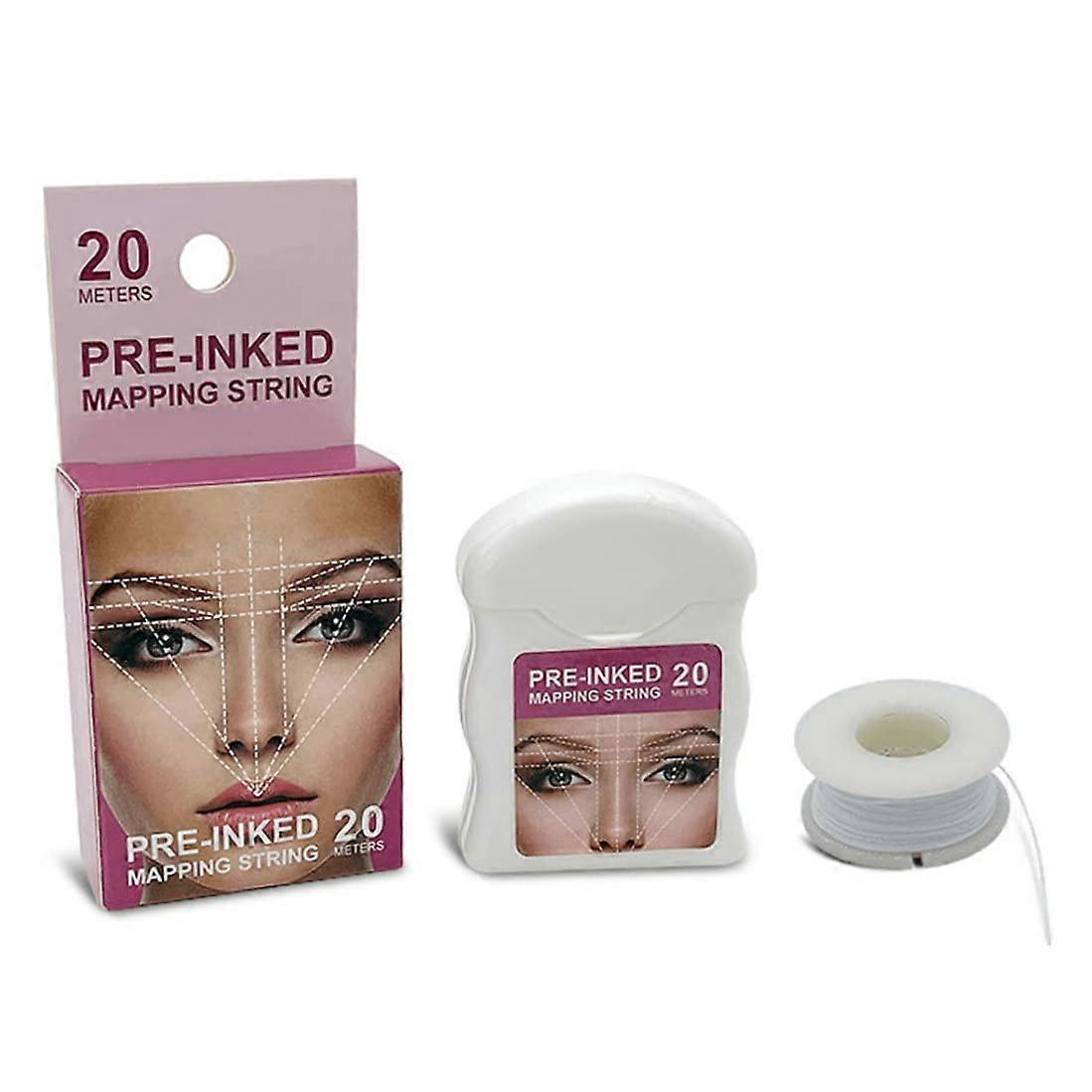 White PreInked Eyebrow Mapping String for Accurate Brow Symmetry Microblading Salon Use