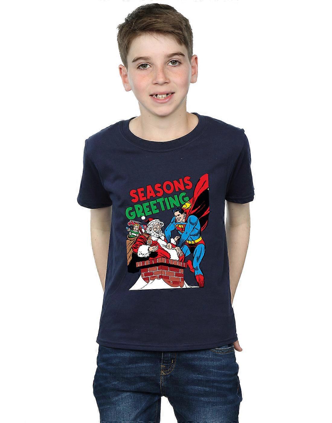 DC Comics Boys Superman Santa Comic T-Shirt