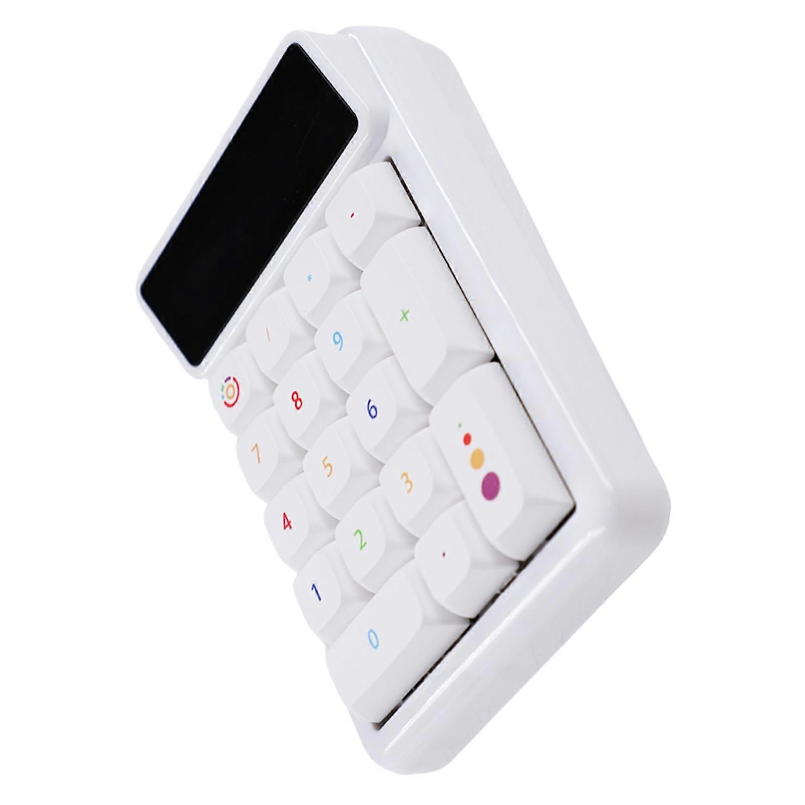 Mechanical Numeric Keypad 17 Keys USB Numpad with Calculator Dual Mode Waterproof White Model KM17
