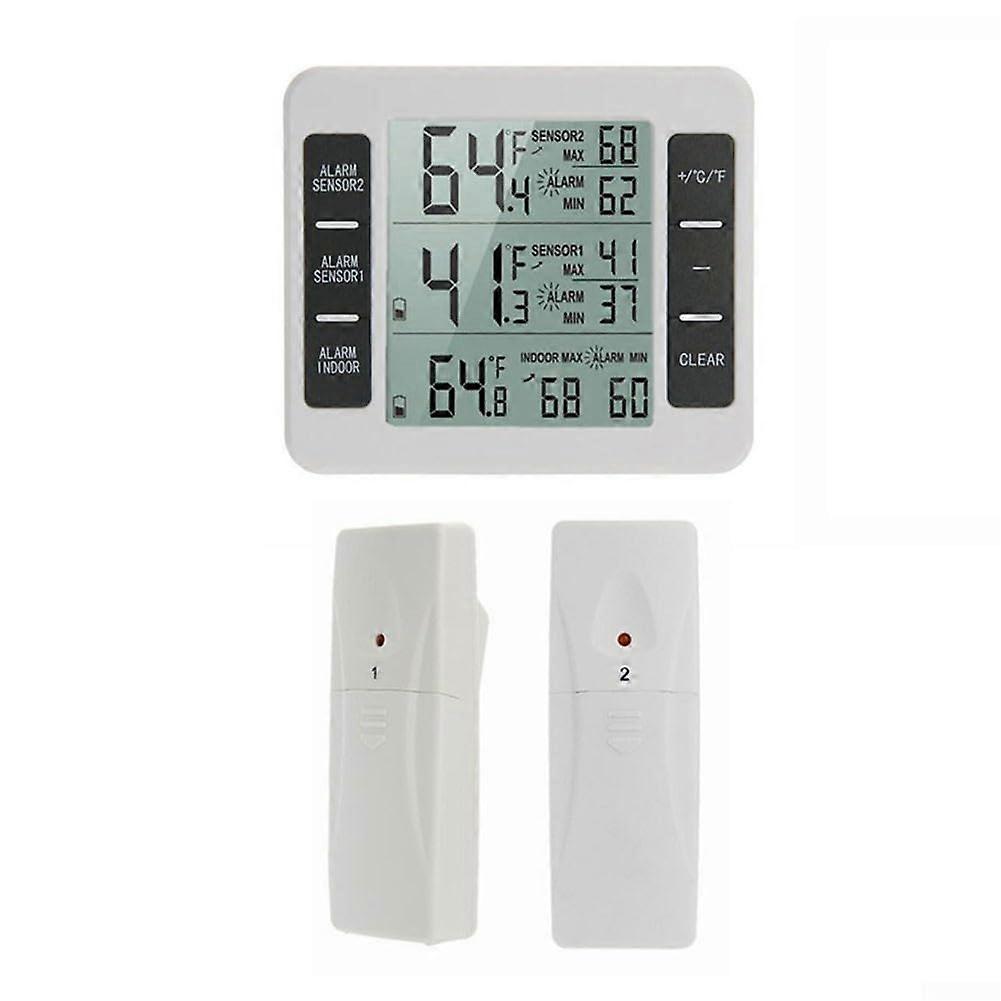Wireless Freezer Thermometer with Alarm, Digital Fridge LCD Display, Indoor Outdoor, 328ft Range, 1 Sensor