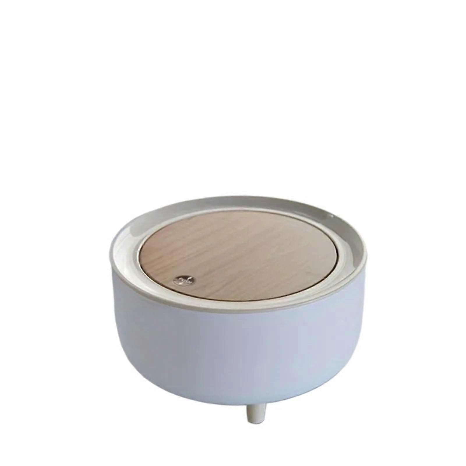 Desktop Trash Can with Lid, Compact Lightweight Mini Waste Bin for Office or Home White