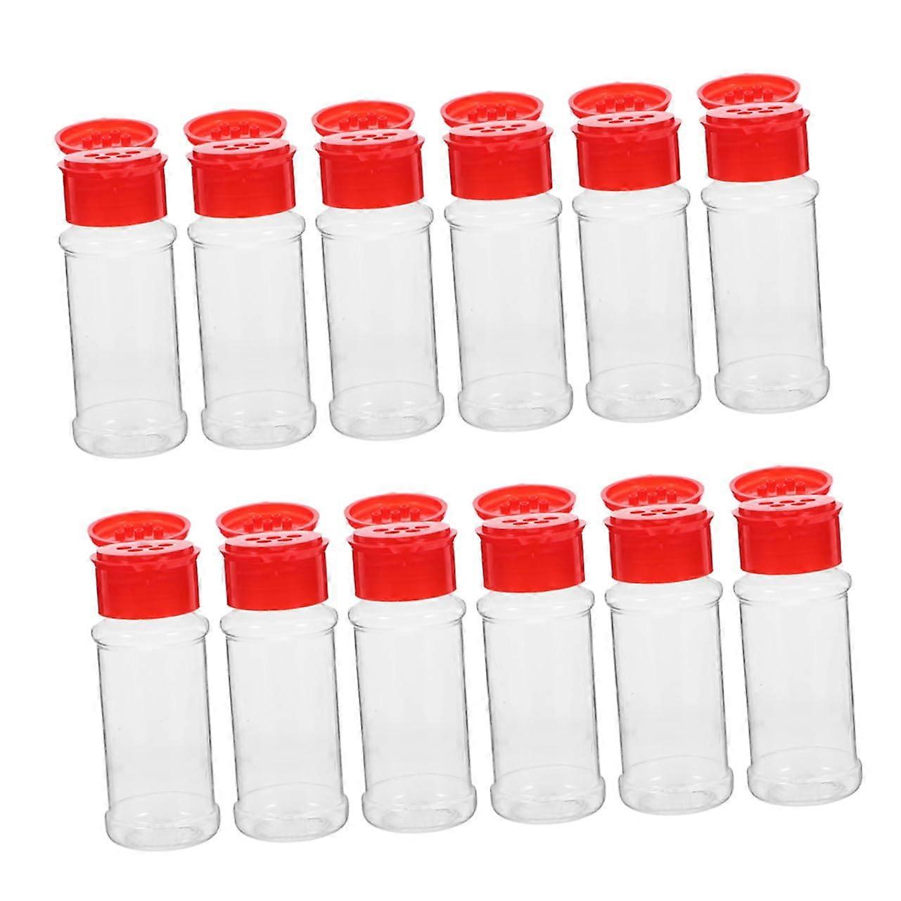 12pcs Transparent Spice Jars with Leakproof Lids for Camping Travel Precise Portion Control