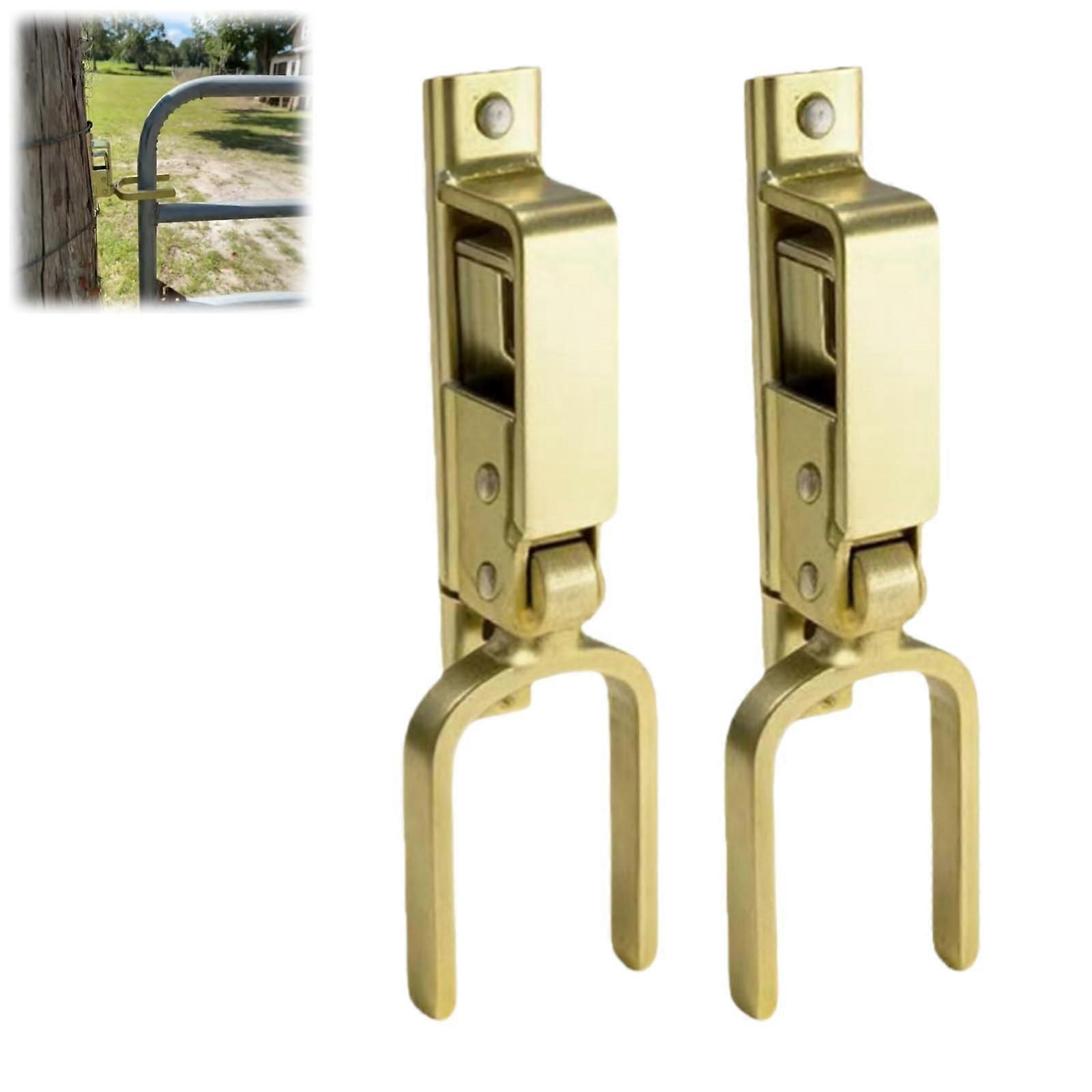 Gate Latch 2pcs Heavy Duty Rust Resistant Automatic Spring Lock for Wood and Metal Gates