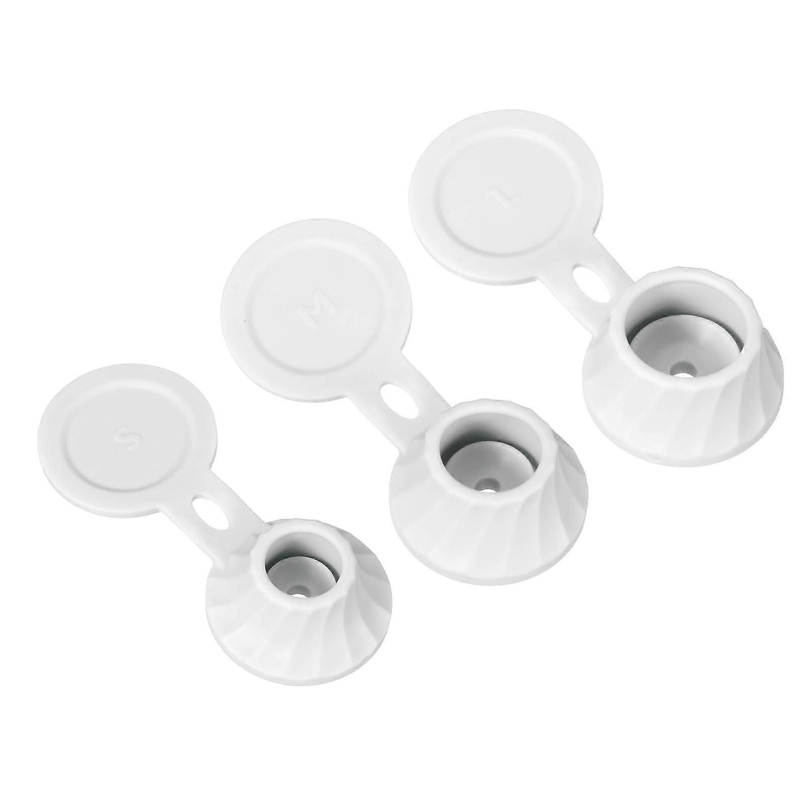 3 Pcs Bottle Emptying Caps Kit LeakProof Upside Down Design Fits Multiple Sizes for Shampoo Lotion Condiments White