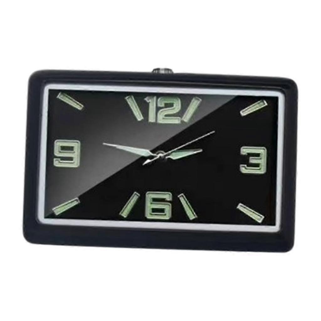 Car Dashboard Clock with Luminous Display, Mini Quartz Air Vent Mounted Design, Black Horizontal
