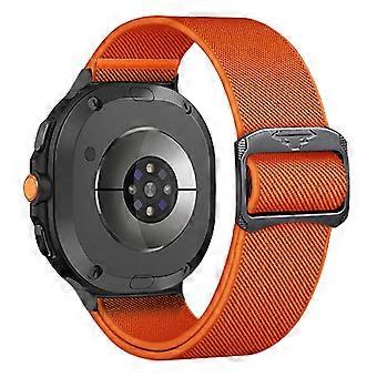 SKALO stoffen horlogebandje met stierenkop voor Samsung Galaxy Watch8 Classic 46mm - Oranje