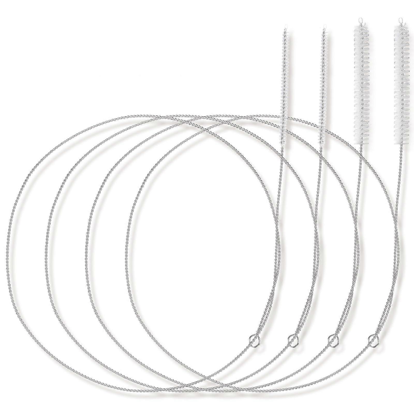 Bottle Cleaning Brush Set, Extra Long Stainless Steel Straw Brushes, Flexible Core, 2 Sizes, Rust Resistant