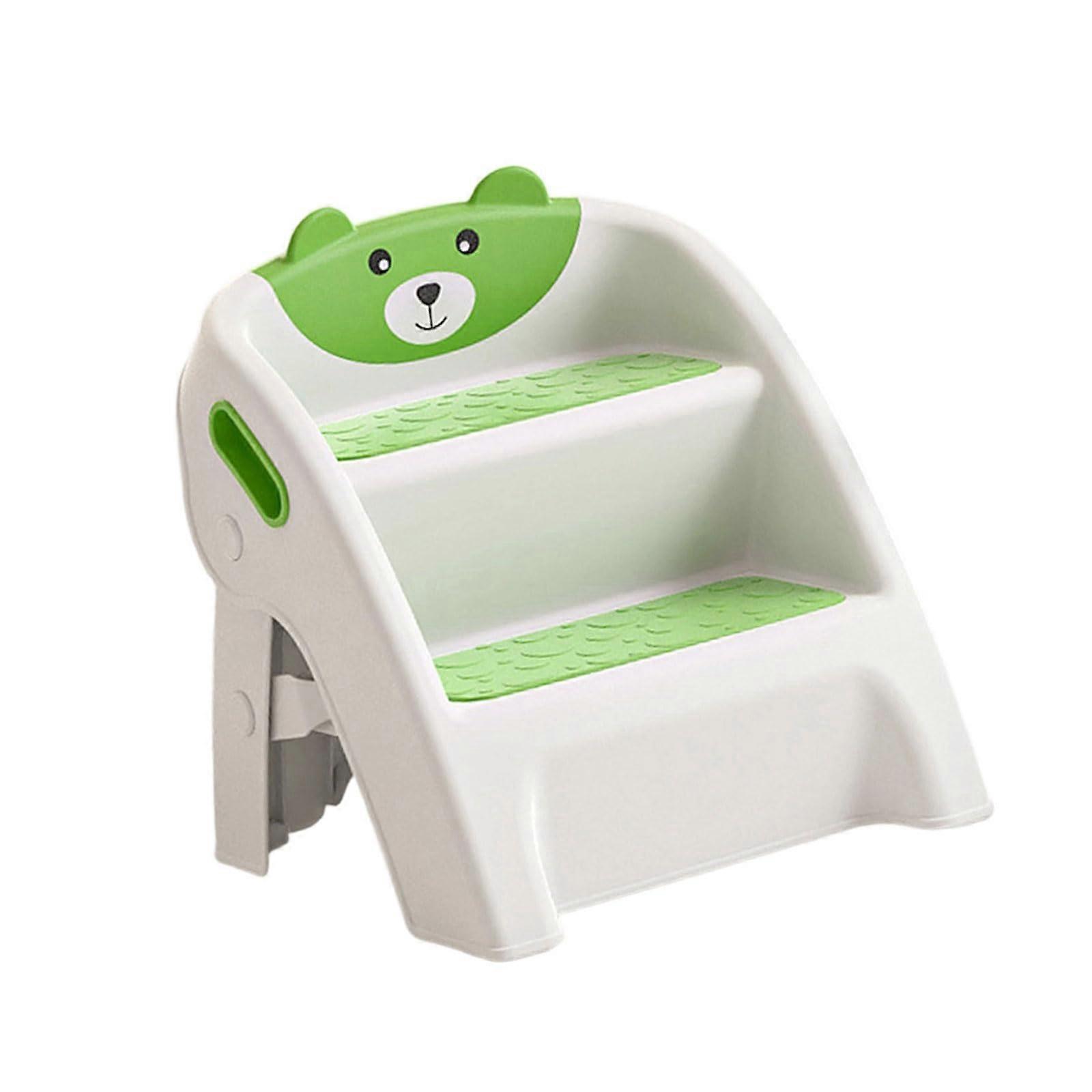 Potty Training Step Stool for Kids with NonSlip Bottom, Safe Stable Design, Fluorescent Green