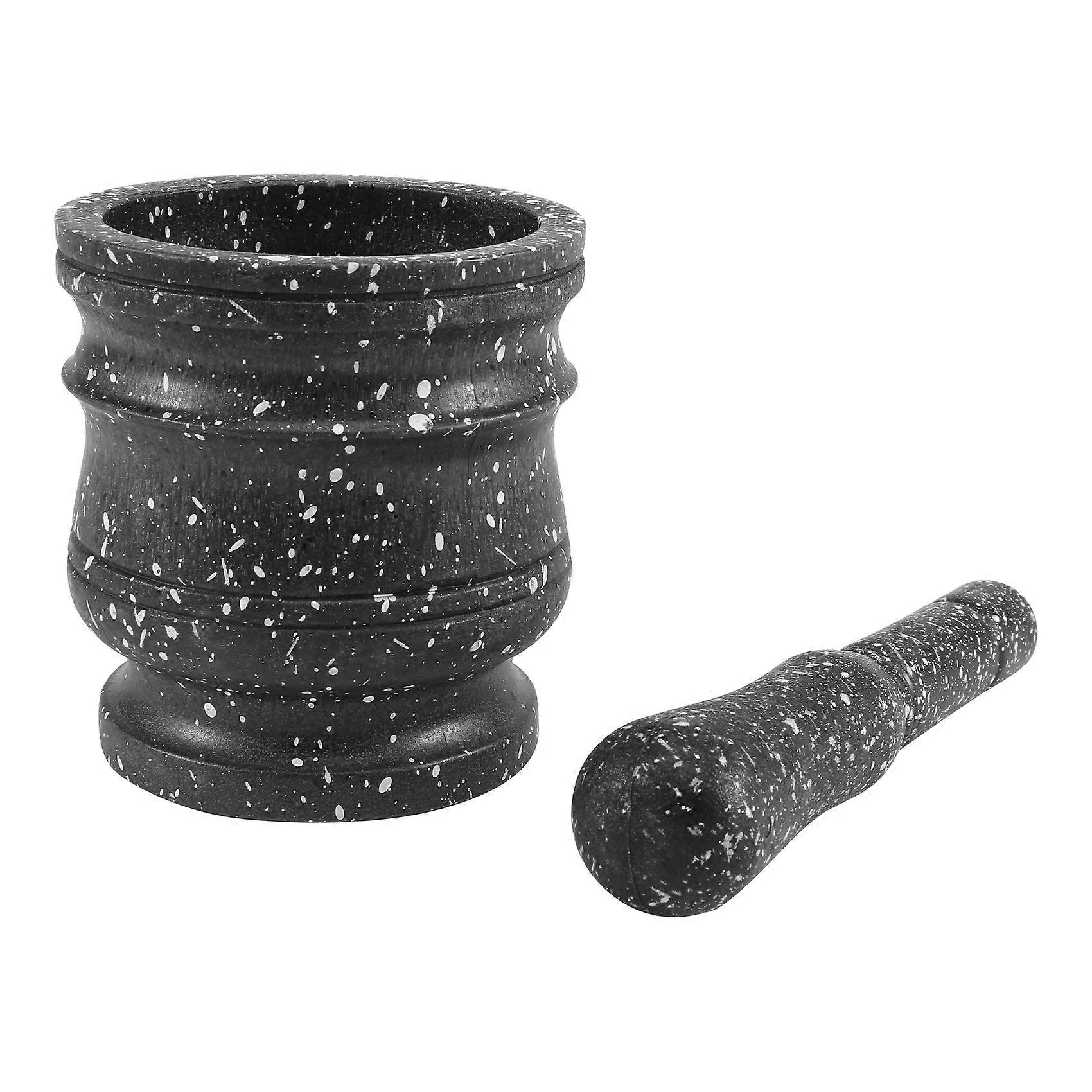 Granite Pattern Pestle Set Stone Herb Spice Grinder Solid Grinder Cooking Set