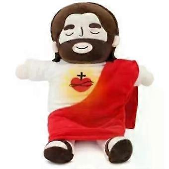 Hot Jesus Breathing Soothe Plush Toy for Kids Soft Soothing Jesus Plushies Comforting Jesus Heart Toy Easter Christmas Gifts