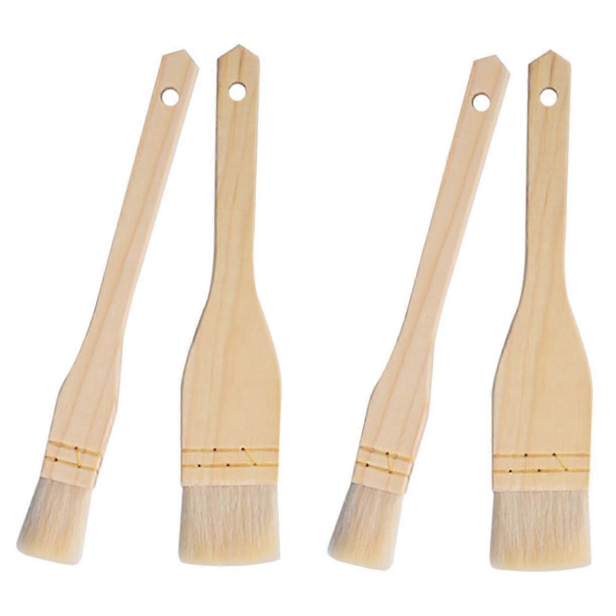 BBQ Basting Brush Set with Wooden Handle, Efficient Sauce Application for Grilling and Baking