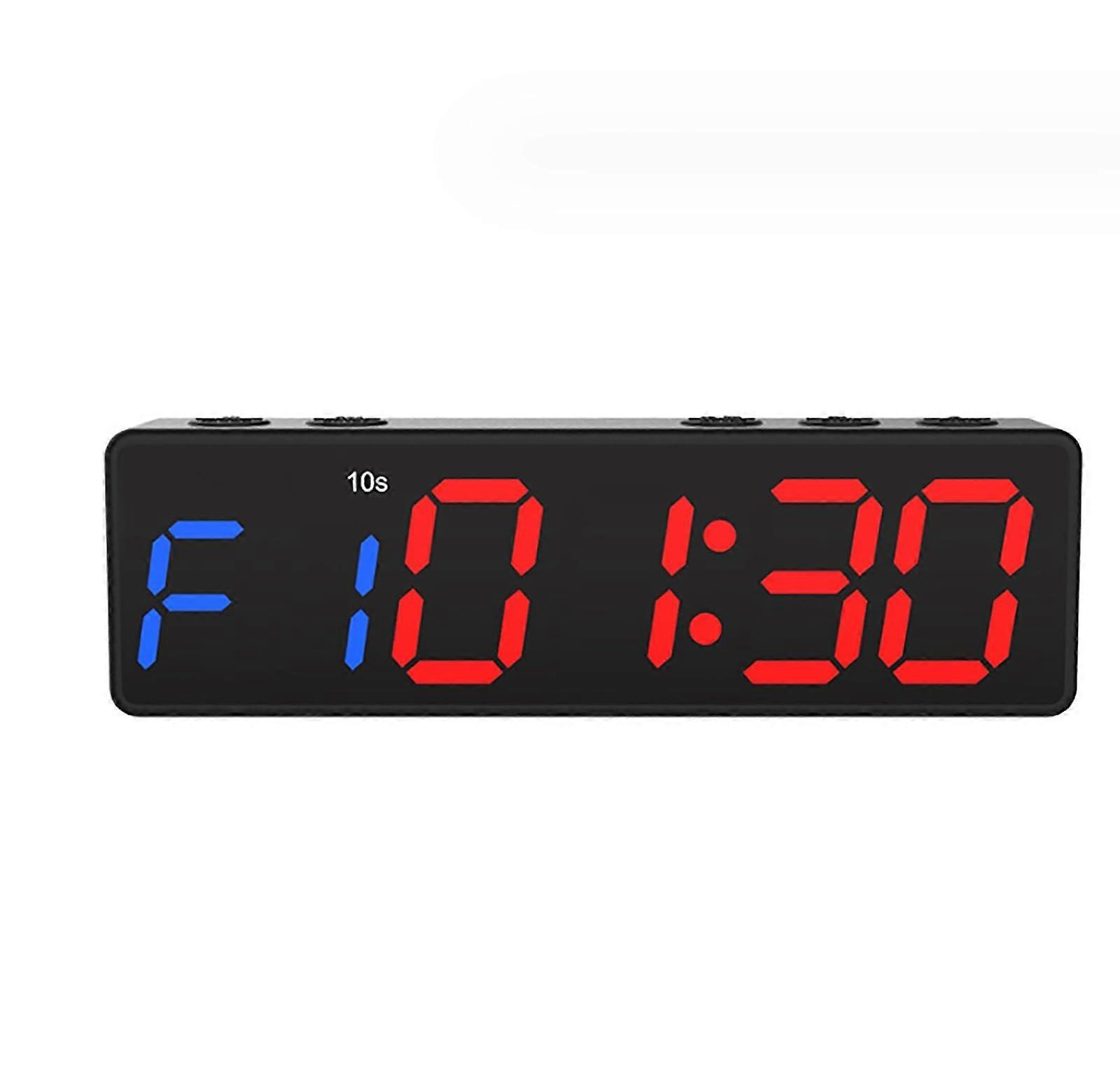 Gym Timer with Bright LED Display, Magnetic Mount, Remote Control, Rechargeable for Home Workouts