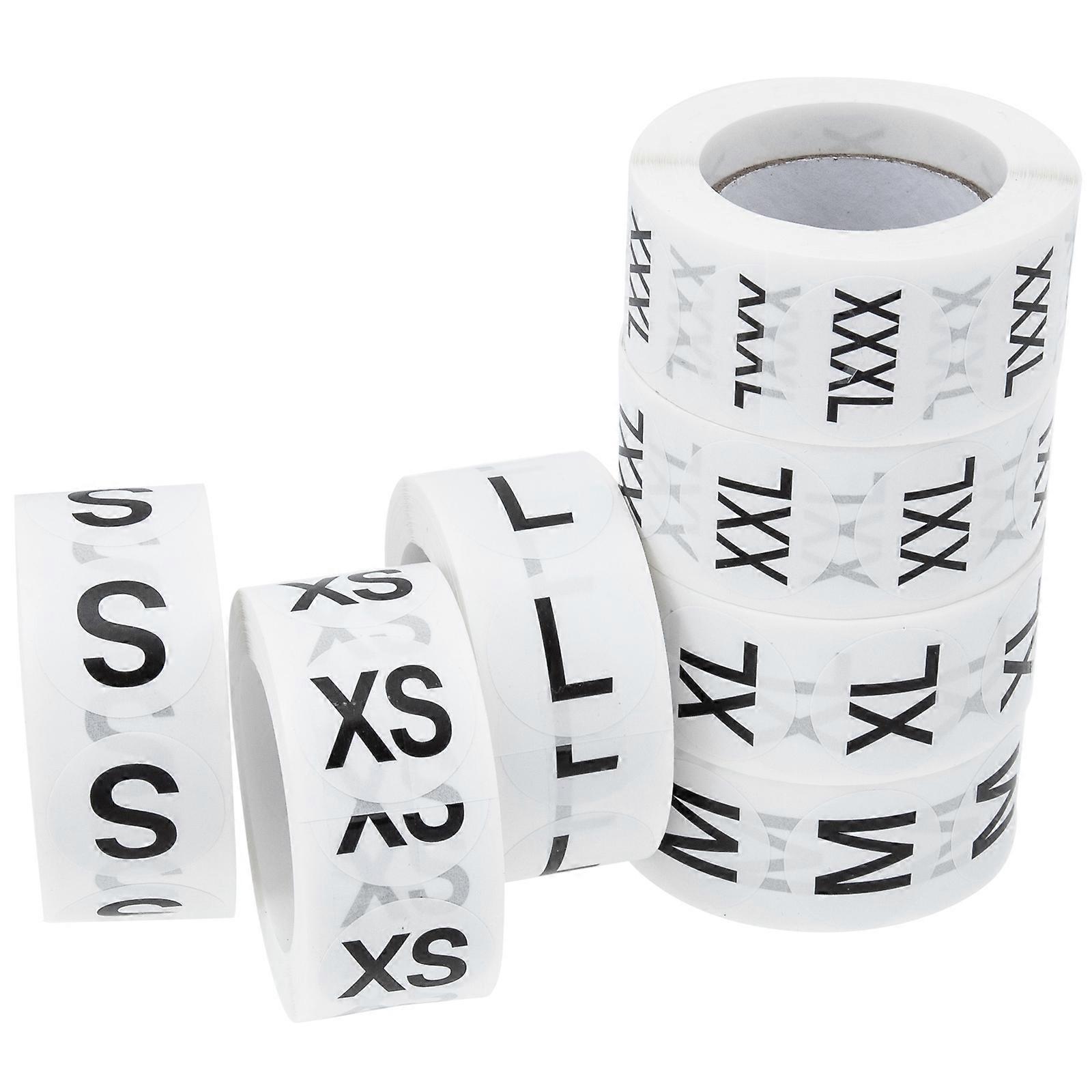 Clothes Label Sticker Round Self Adhesive Size Labels for Rolls