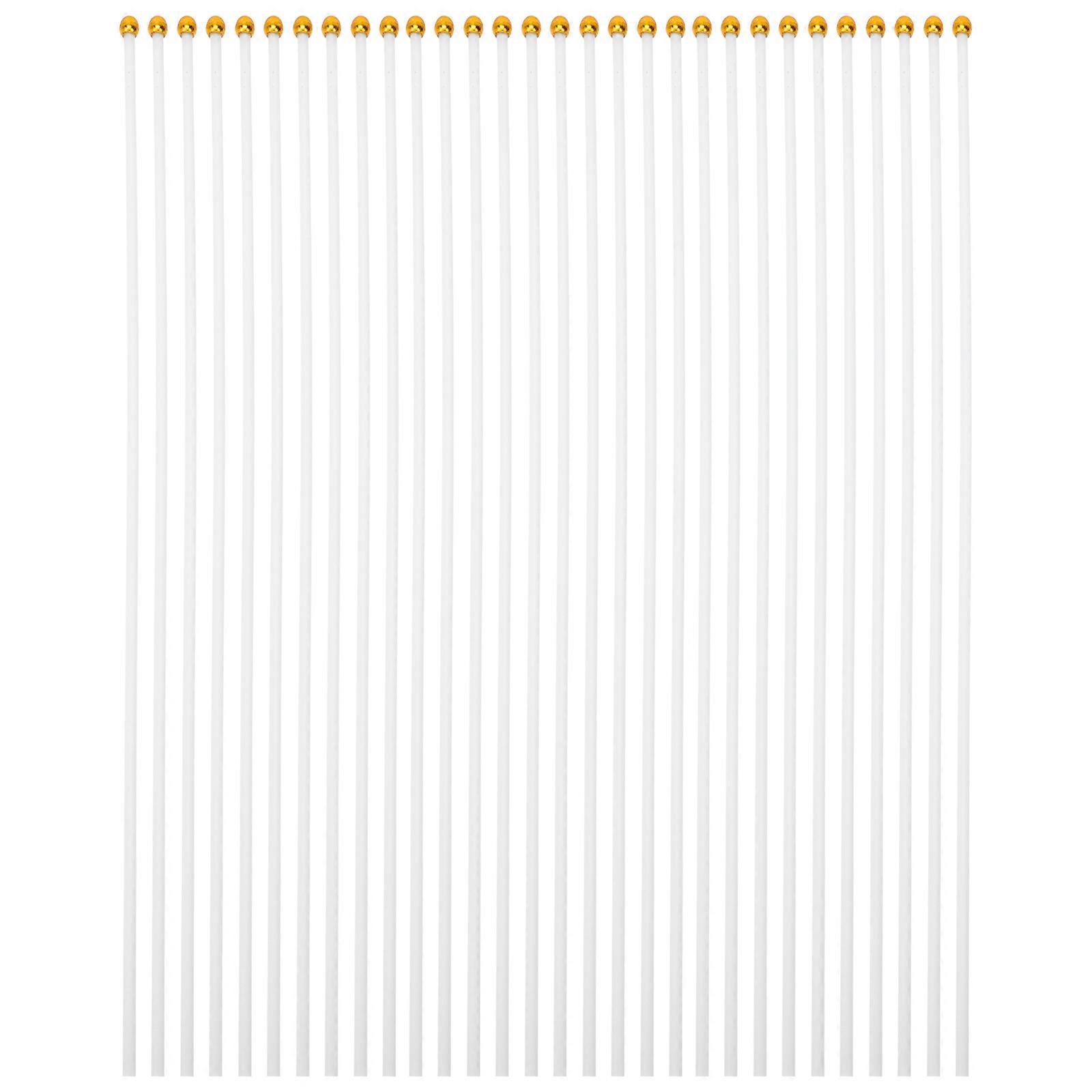 Plastic Flag Poles for Flag Use with Durable Round Head 100Pcs White