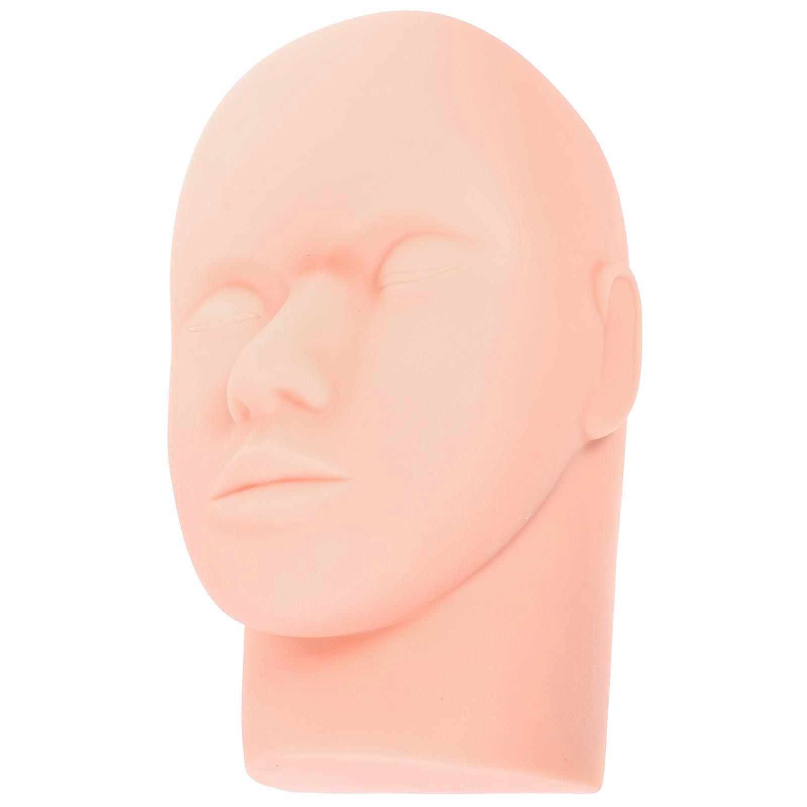 Lash Mannequin Head for Lash Extension Piece Pink PVC Material
