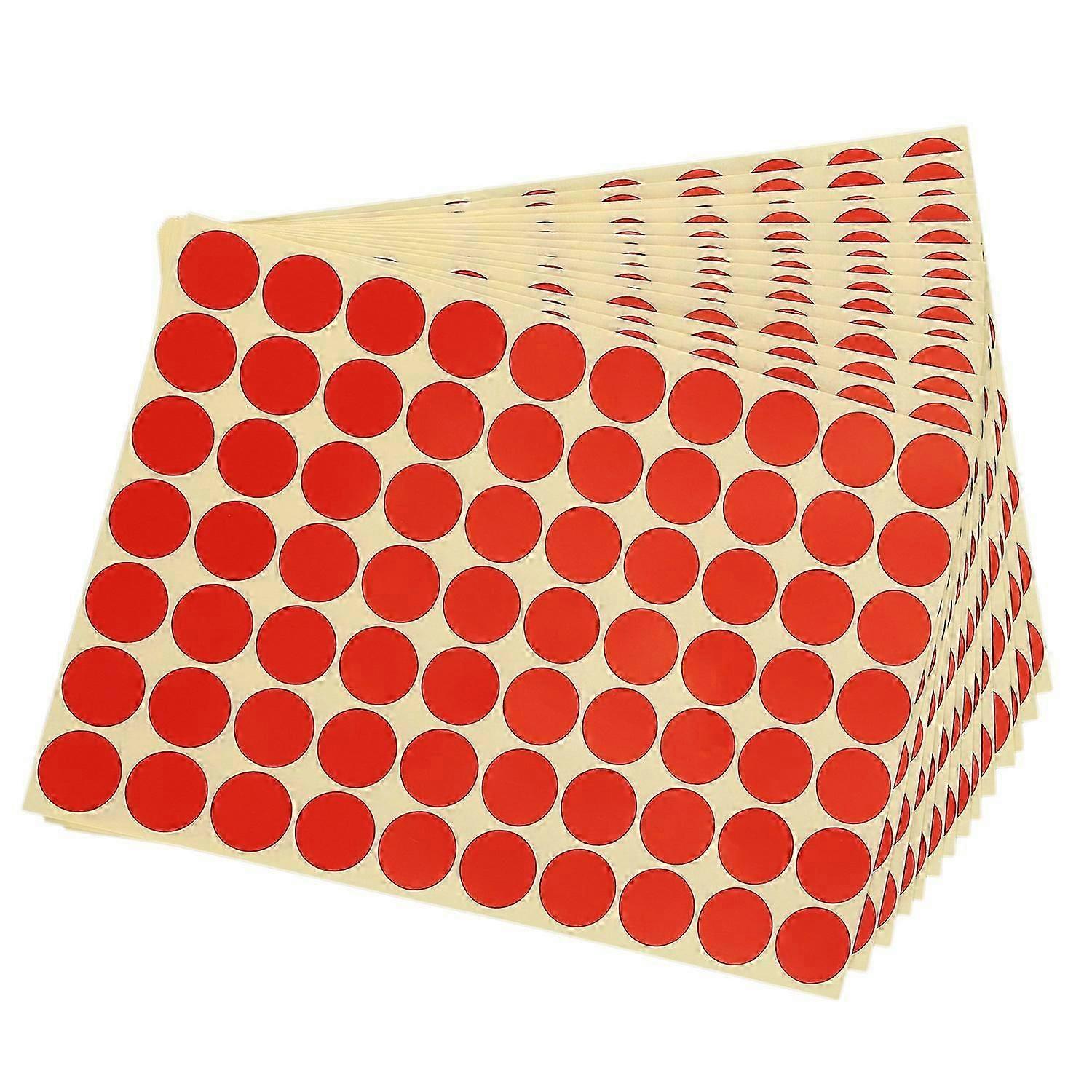 19mm Circles Round Code Stickers Self Adhesive Sticky Labels Red