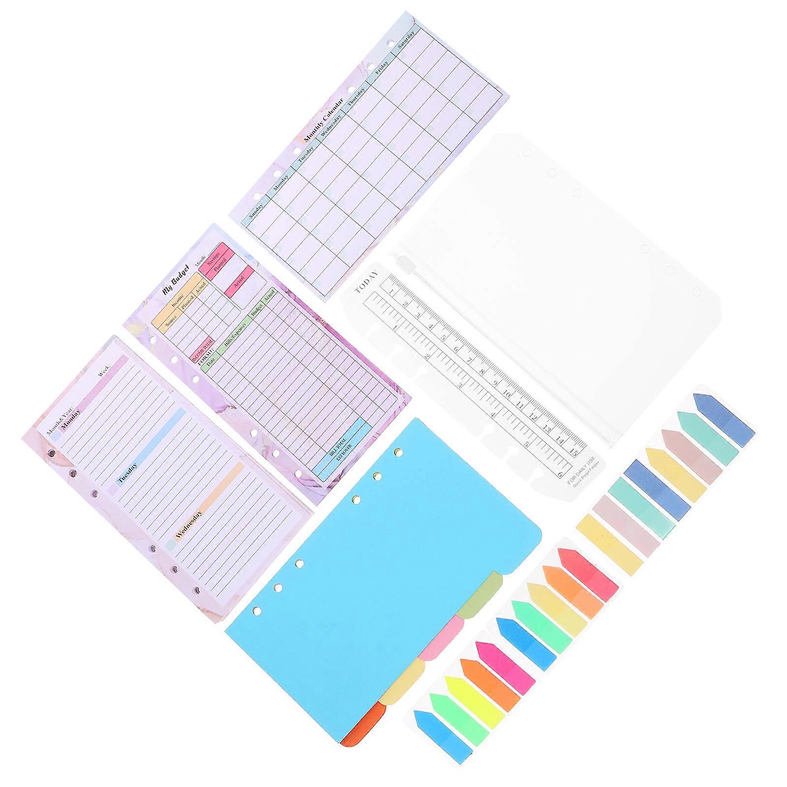 Colorful Notebook Papers Replacement for Compact Loose Leaf 1Set