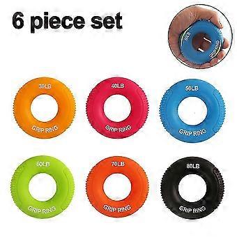 6 Pcs Grip Strengtheners Forearm Ring Hand Exercisers Silicone Gripper