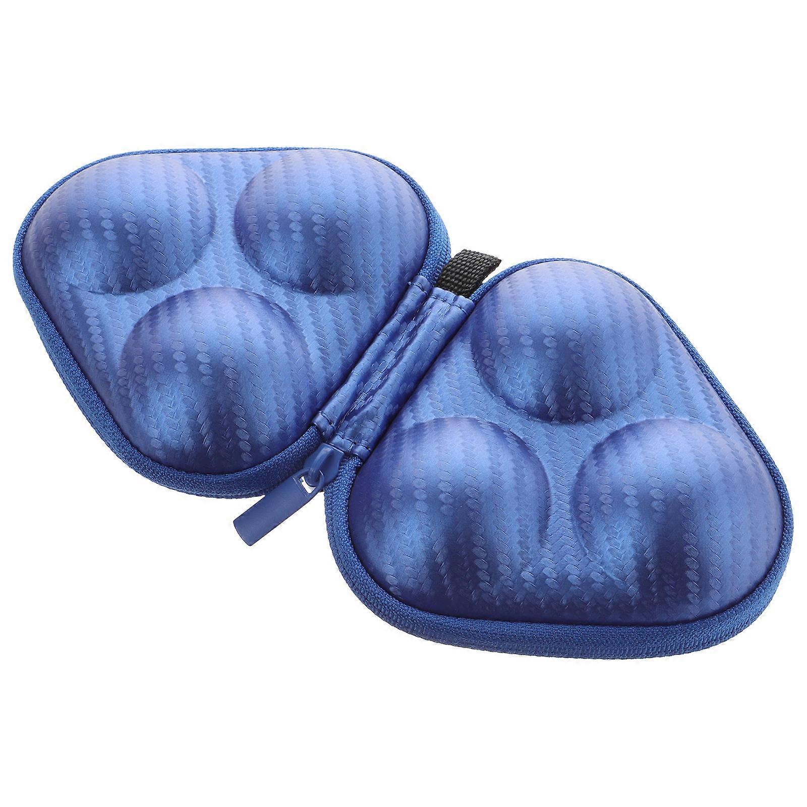 Table Tennis Ball Case for Storage 3Pcs Blue Polyester Eva Durable Bag