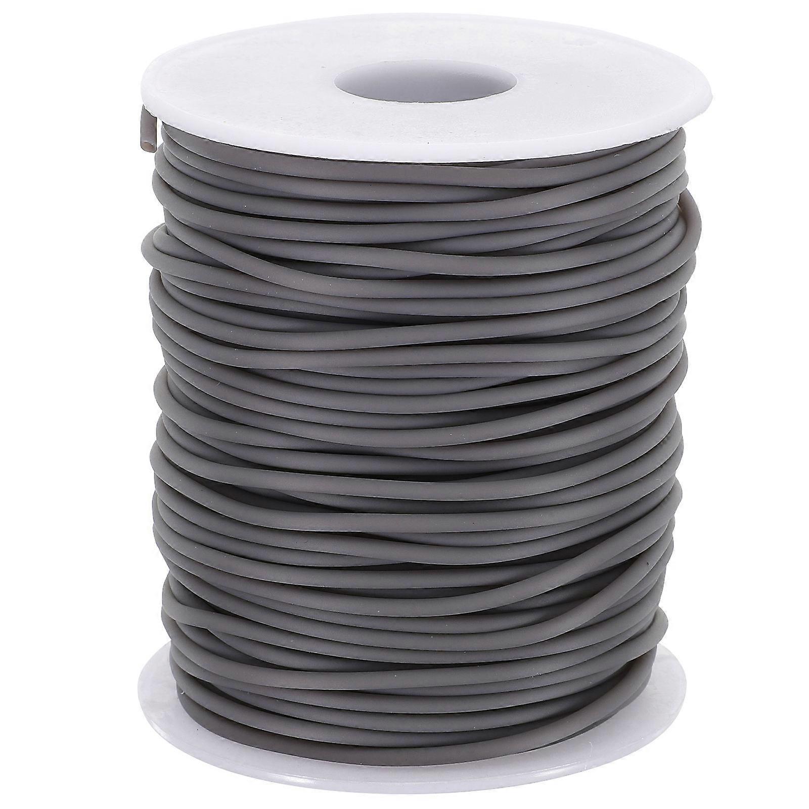 PVC Elastic Beading String for Bracelet Making 1 Roll Dark Grey Rope