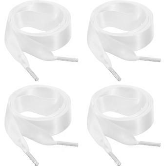 HJZHII 2 paar platte satijnen veters van lint, 47 cm breed, zachte, zijdeachtige veters, 3/4 inch breed, modieuze veters voor dames, sneakers, skateschoenen, laarzen, sportschoenen