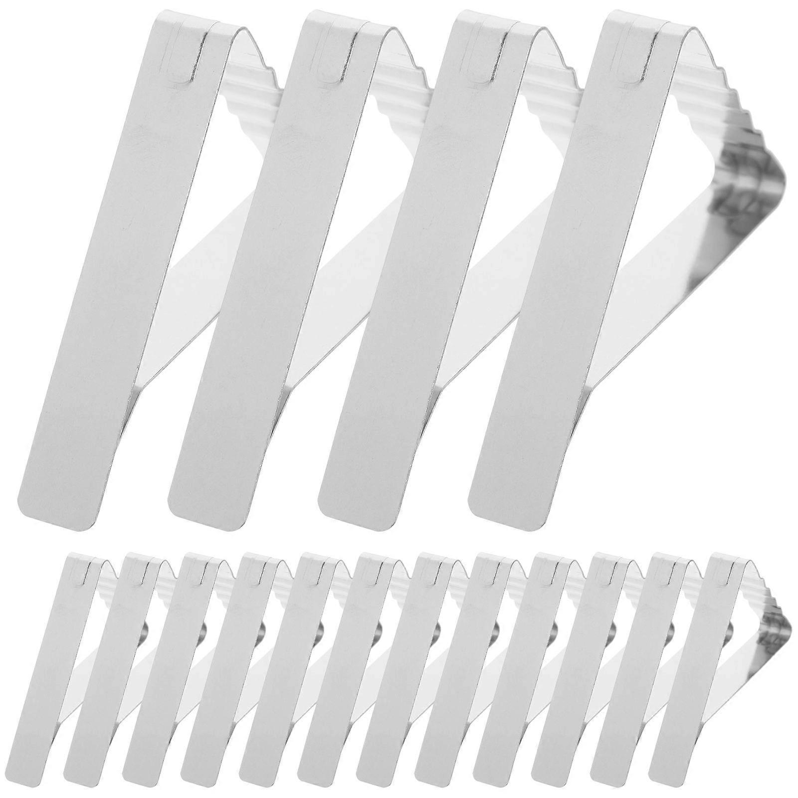 Silver Tablecloth Clips Triangle Stainless Steel for Table Fixing 24Pcs