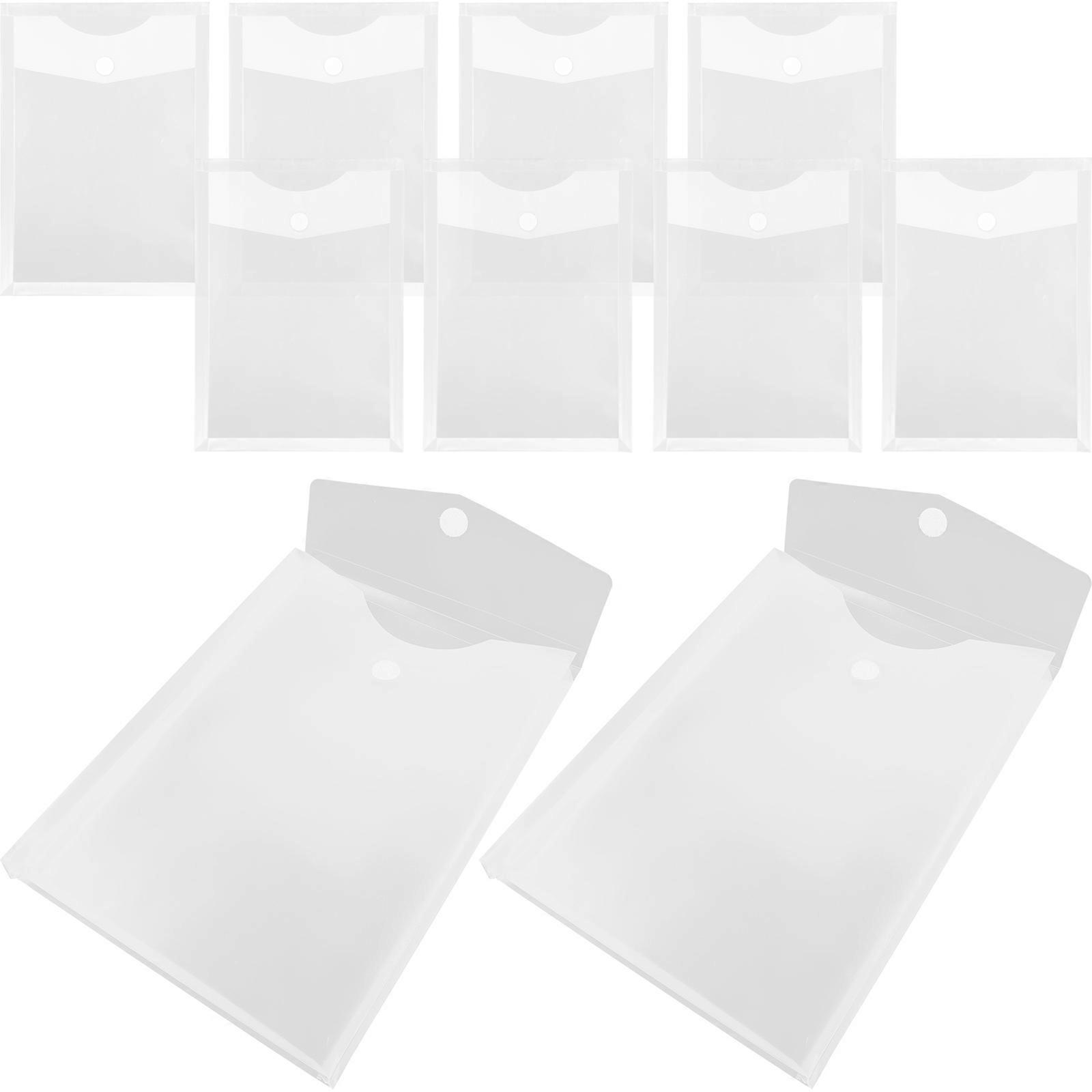 PP Document Storage Bags White File Folder for Storage 10Pcs Office Use