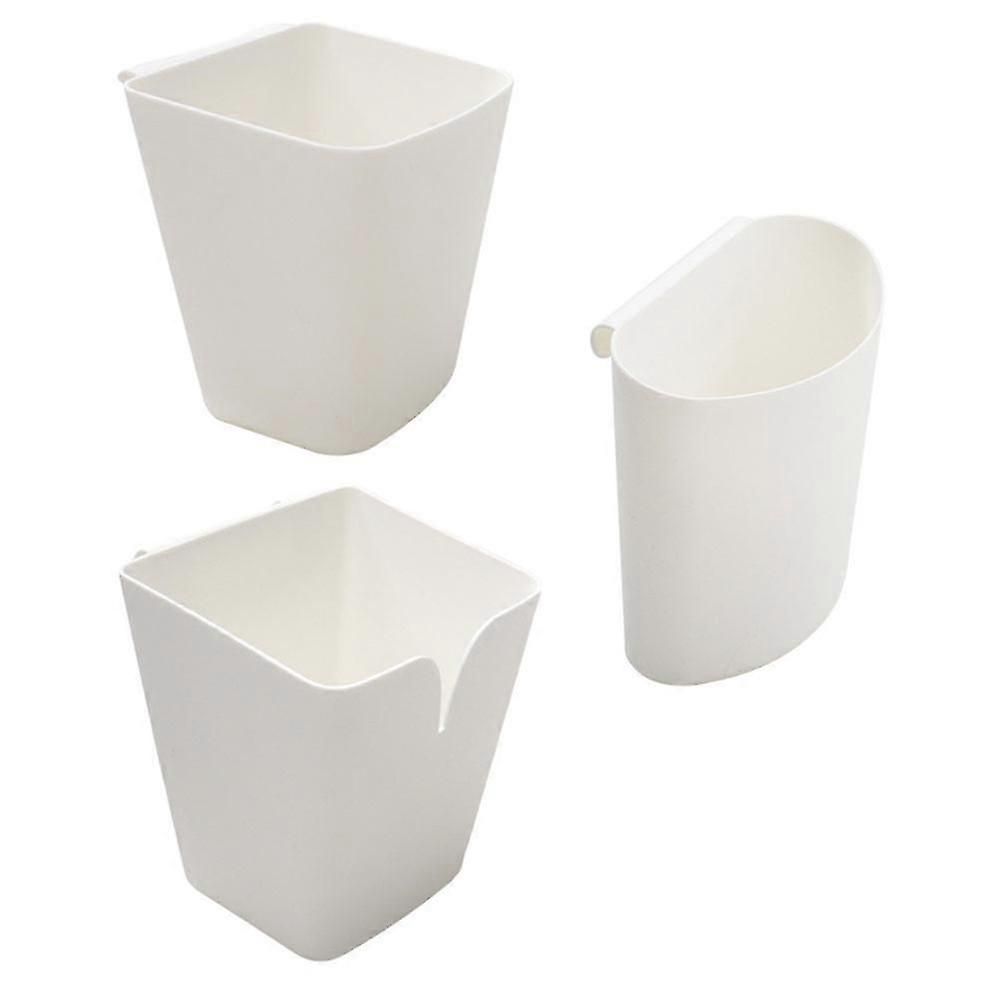 White Plastic Hanging Storage Baskets, 3 Pack