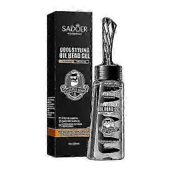 Gel per lo styling dei capelli, gel cera 2 in 1 con pettine, gel per la cura dell'uomo, idratante, tenuta forte, finitura lucida