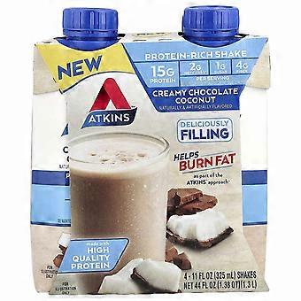 Atkins, Protein-Rich Shake, Creamy Chocolate Coconut, 4 Shakes, 11 fl oz (325 ml) Each, 3-Pack