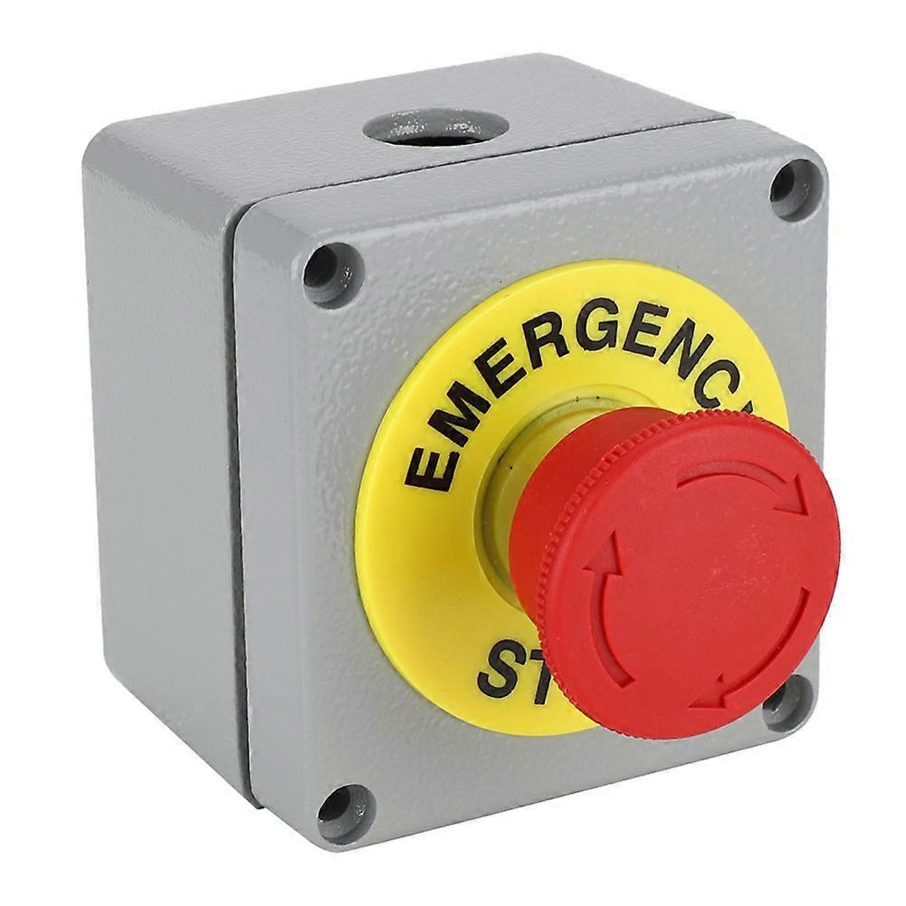 Switch Box 1 Button Emergency Stop Control Operation Box IP66 Dustproof Waterproof