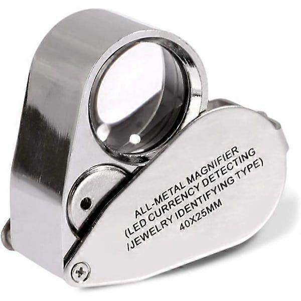 40x Foldable Magnifying Glass with LED Light [MI]