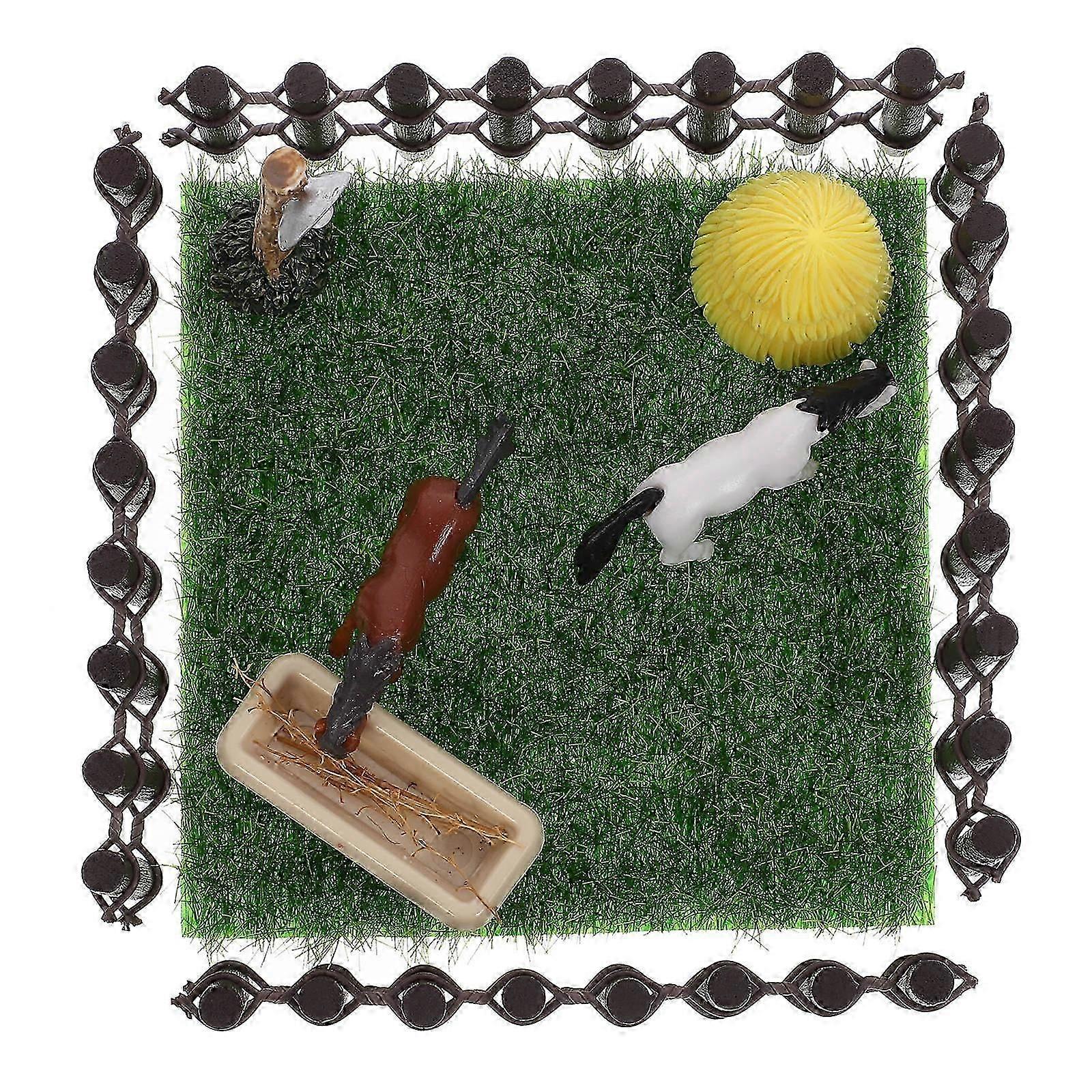 Mini Horse Stable Model Set | Plastic Coffee Mini Landscape Decoration