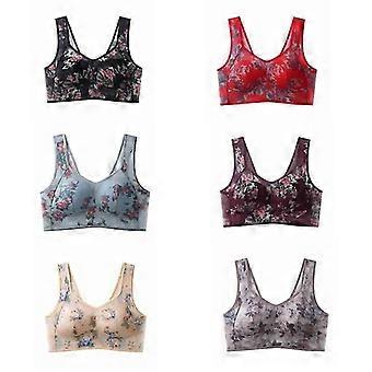 Ice Silk Lace Cooling Comfort Bra Lace Buttonless Comfortable Bra Wirefree Bra