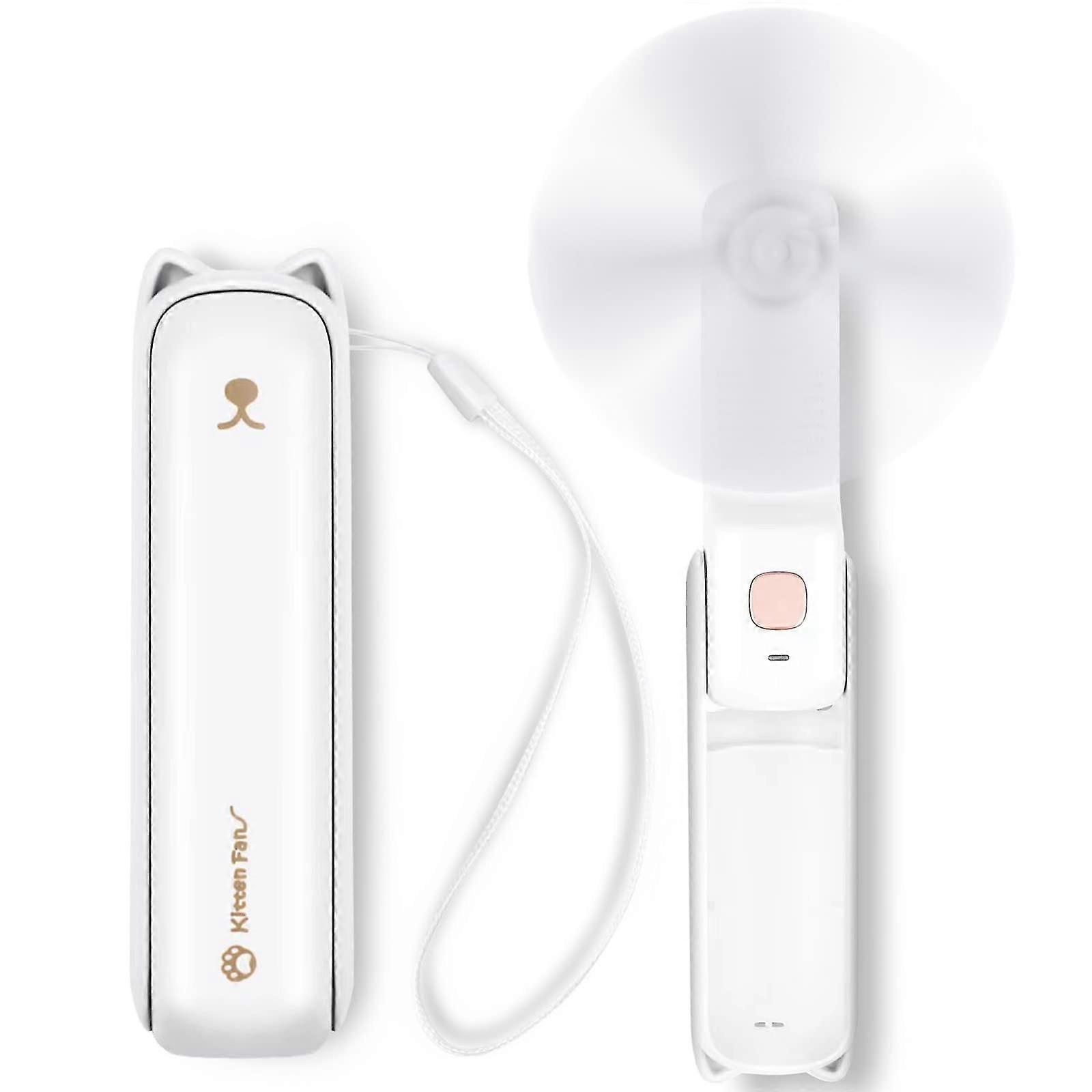 Portable Usb Rechargeable Handheld Fan (white)
