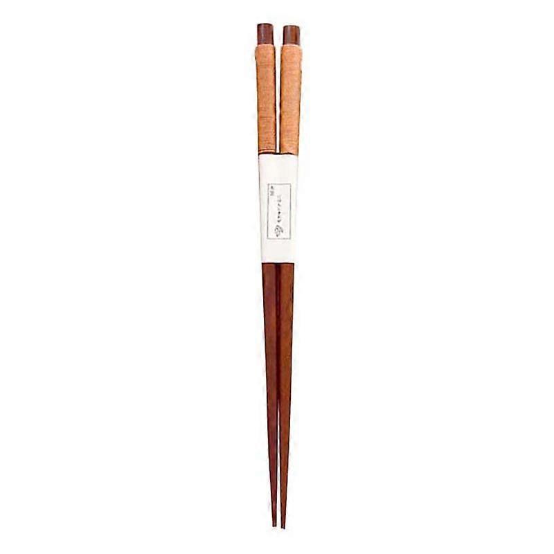 1 Pair Natural Solid Wood Handmade String Wrapped Handle Chopsticks Tableware KAESI